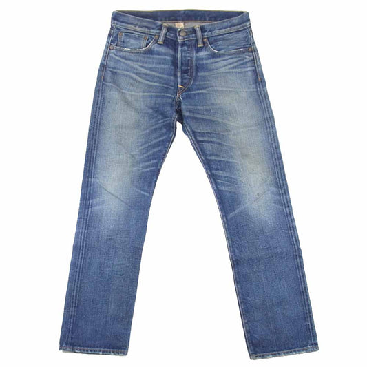 RRL ダブルアールエル MNRRDNMM4P00151 米国製 国内正規品 LOW STRAIGHT 赤耳 ボタンフライ ストレート デニム パンツ インディゴブルー系 30【美品】【中古】