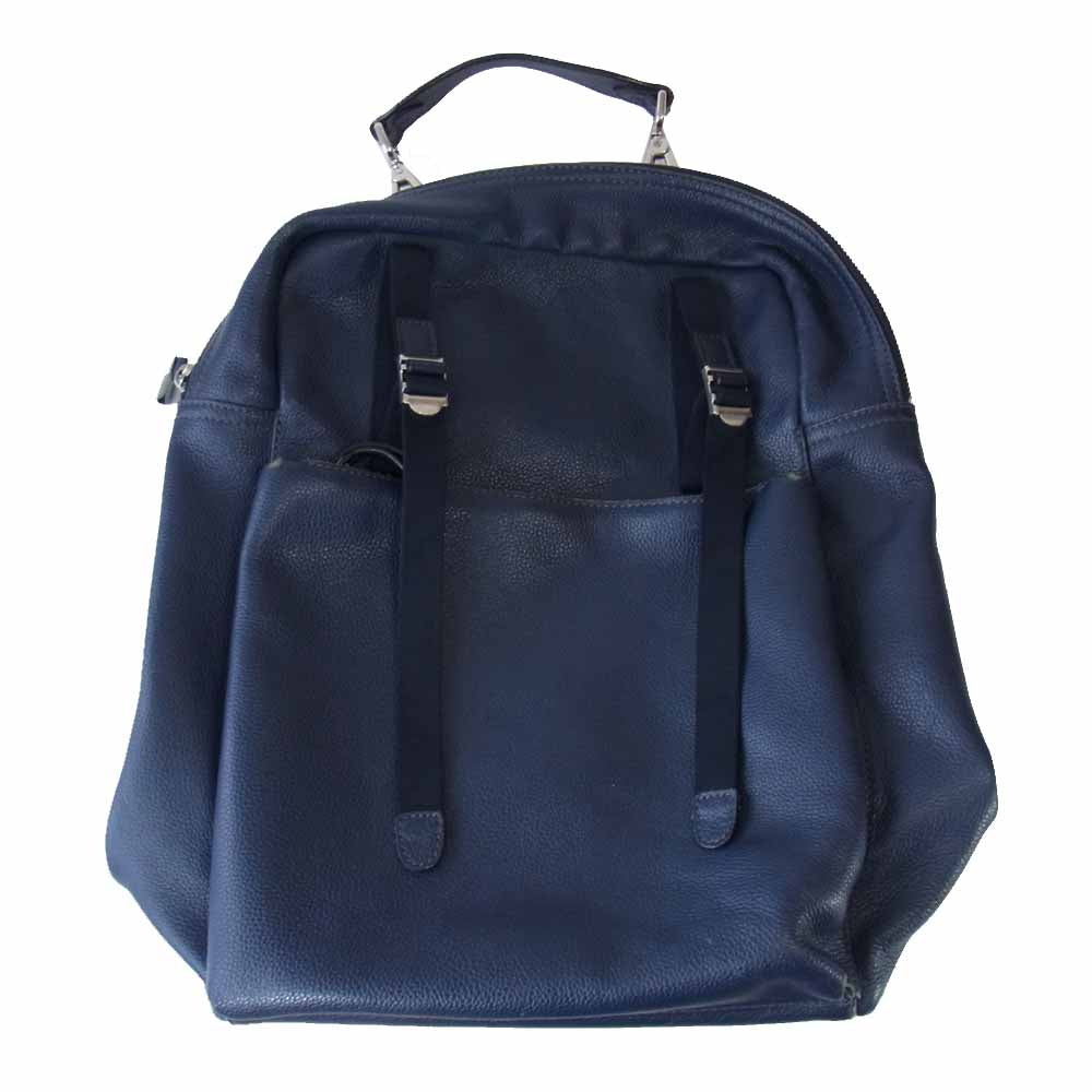 Daniel & Bob ダニエルアンドボブ 2WAY レザー リュック バッグ ネイビー系【中古】