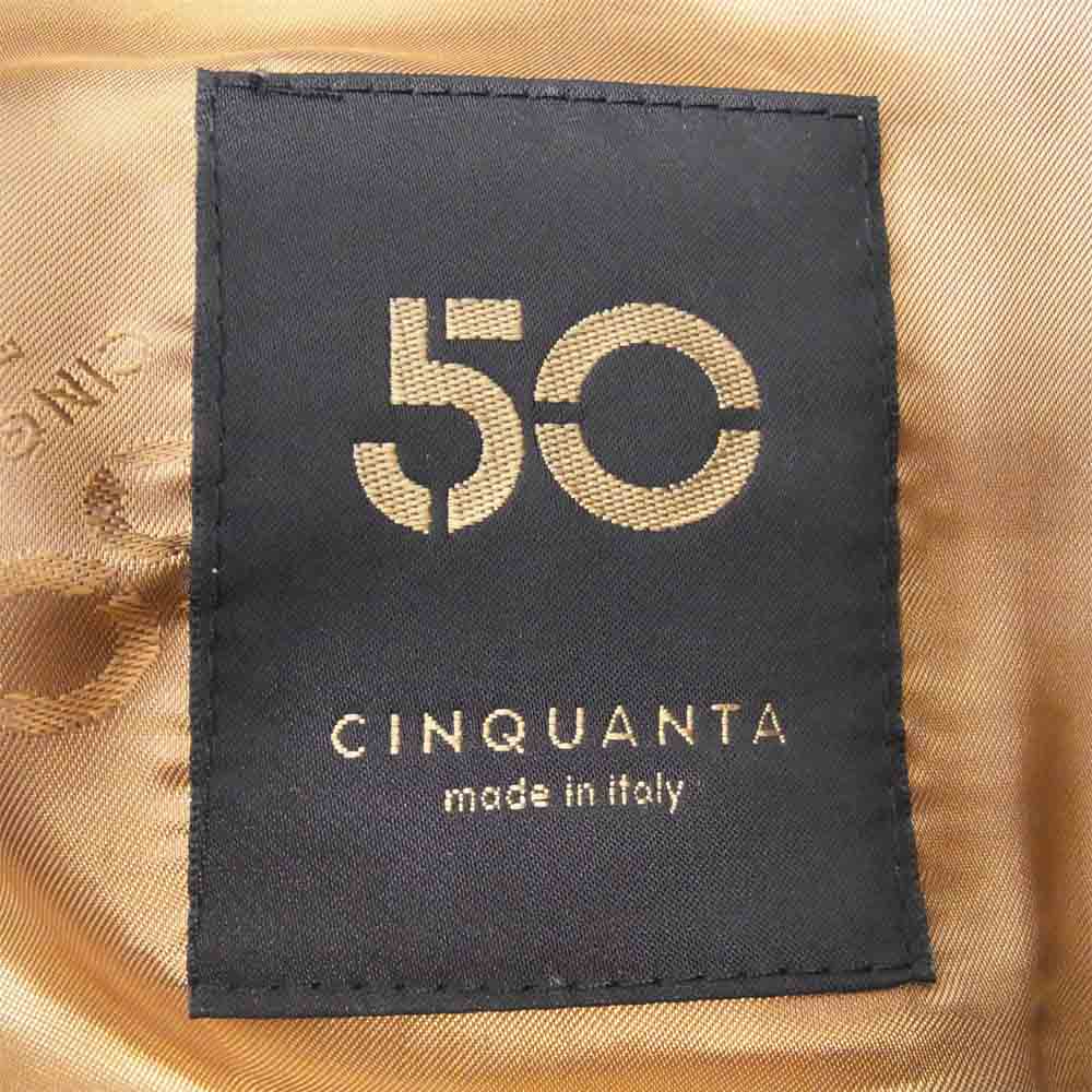 チンクワンタ MADE IN ITALY ダブルジップ ラム レザー ジャケット ブラック系 52【美品】【中古】