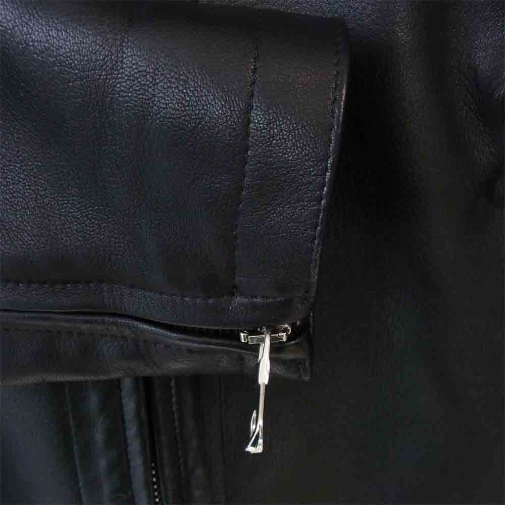 チンクワンタ MADE IN ITALY ダブルジップ ラム レザー ジャケット ブラック系 52【美品】【中古】