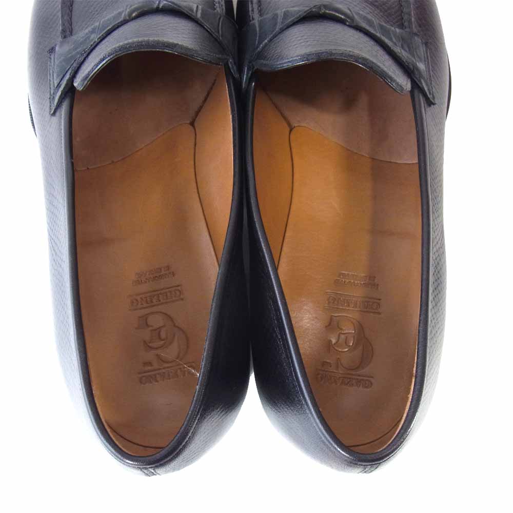 ガジアーノアンドガーリング Antibes アンティーヴス レザー ローファー シューズ ブラック系 9.5【中古】