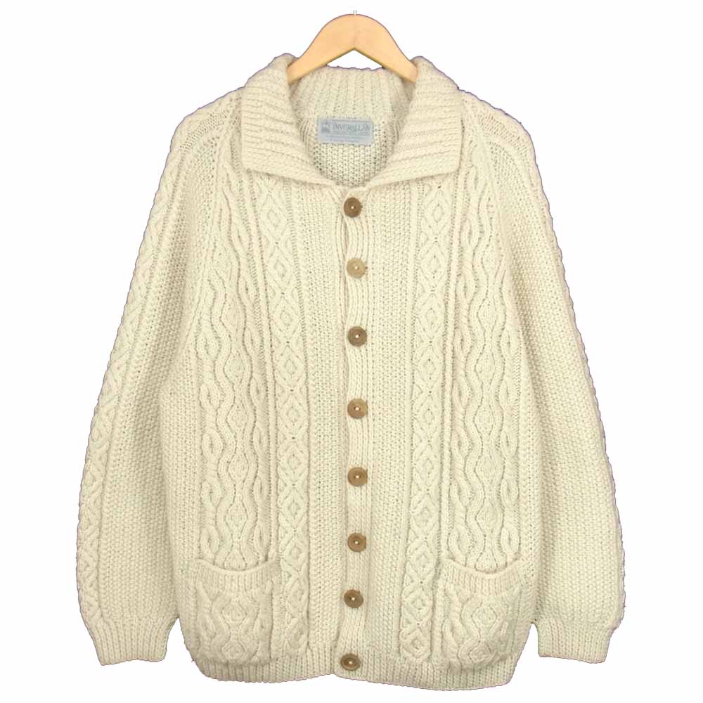 INVERALLAN インバーアラン 3A LUMBER CARGIGAN ランバーカーディガン オフホワイト系 サイズ表記無【中古】