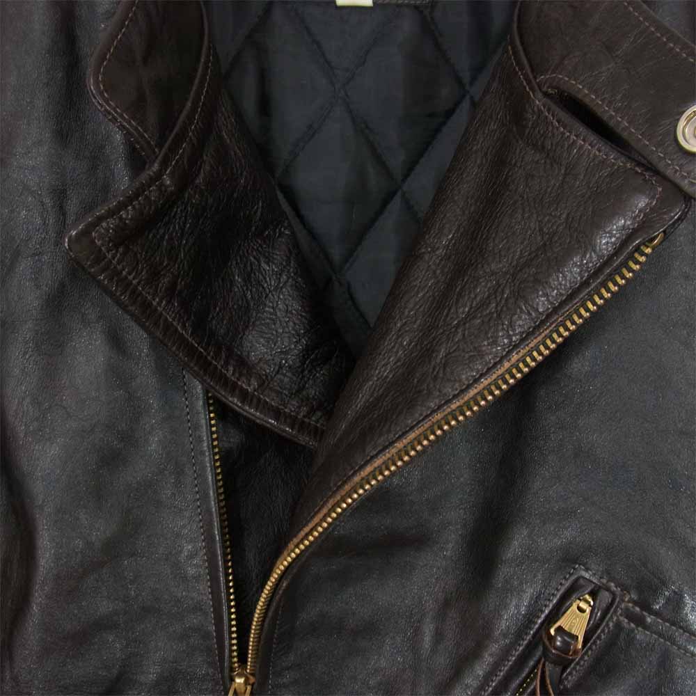 Pherrow's フェローズ GX72 ホースハイド レザージャケット ライダース モーターサイクルジャケット ブラウン系 42【中古】