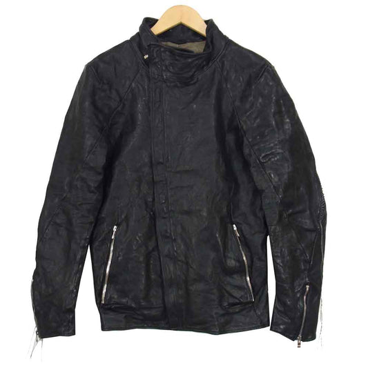 INCARNATION インカネーション 11711-41177 ♯967967 horse Leather DartsShouder Blouson ホースレザー ライダース ジャケット ブラック系 S【中古】