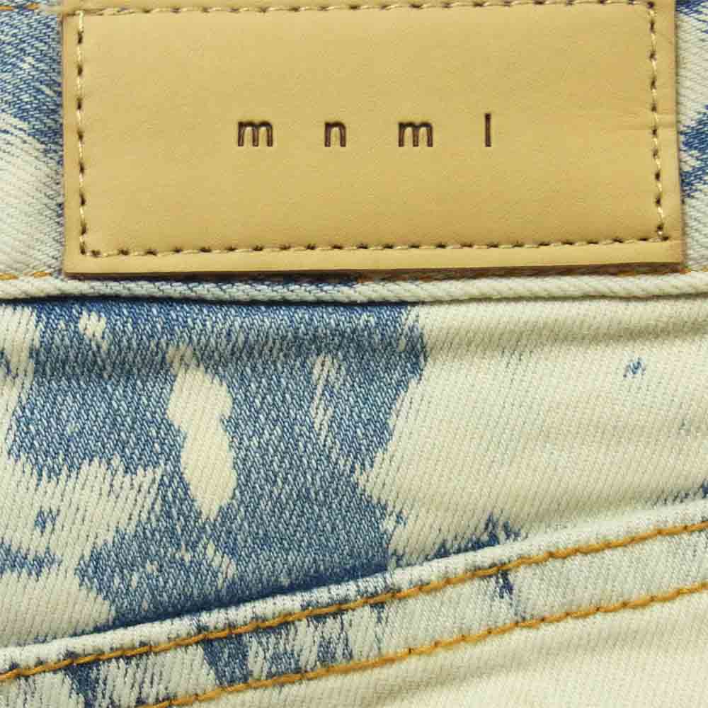 ミニマル クラッシュ加工 ブリーチ 裾ジップ デニム パンツ 中国製 インディゴブルー系 30【中古】