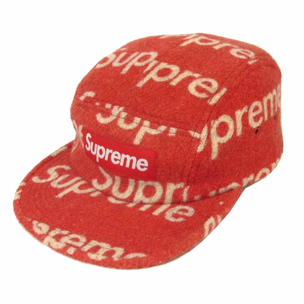 Supreme シュプリーム 18AW HARRIS TWEED ハリスツイード ウール スナップバック キャップ レッド系【中古】
