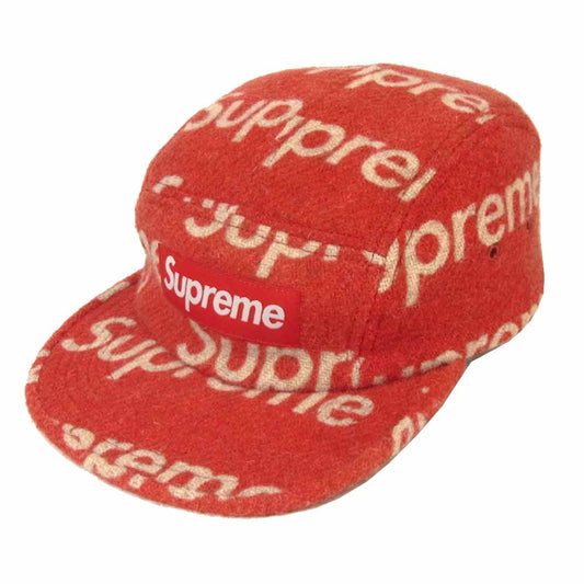 Supreme シュプリーム 18AW HARRIS TWEED ハリスツイード ウール スナップバック キャップ レッド系【中古】