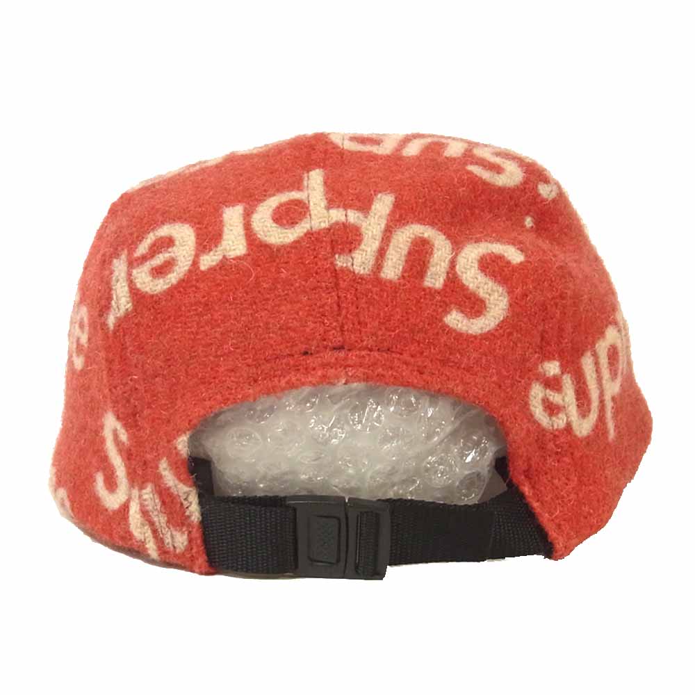 Supreme シュプリーム 18AW HARRIS TWEED ハリスツイード ウール スナップバック キャップ レッド系【中古】