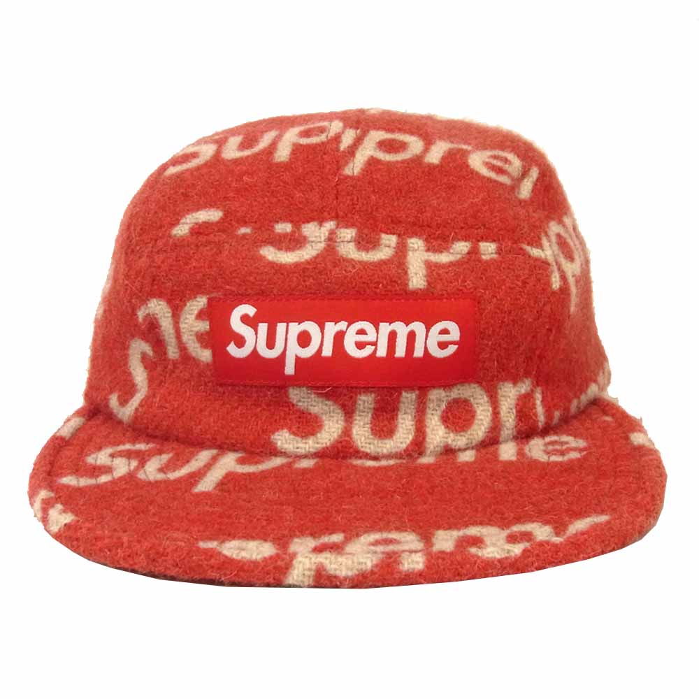 Supreme シュプリーム 18AW HARRIS TWEED ハリスツイード ウール スナップバック キャップ レッド系【中古】