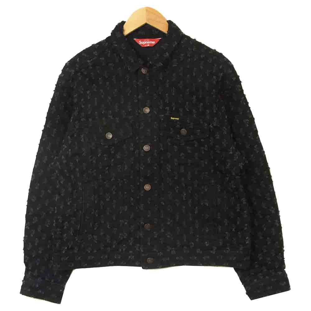 Supreme シュプリーム 20SS Hole Punch Denim Trucker Jacket ホール パンチ デニム トラッカー ジャケット ブラック系 M【極上美品】【中古】