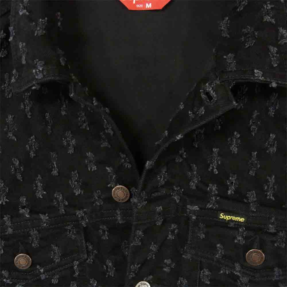 Supreme シュプリーム 20SS Hole Punch Denim Trucker Jacket ホール パンチ デニム トラッカー ジャケット ブラック系 M【極上美品】【中古】