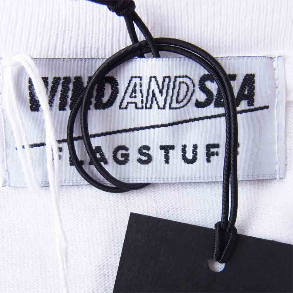 ウィンダンシー 20AW × フラグスタフ FLAGSTUFF クルーネック 半袖 ロゴ プリント Tシャツ ホワイト系 XL【新古品】【未使用】【中古】