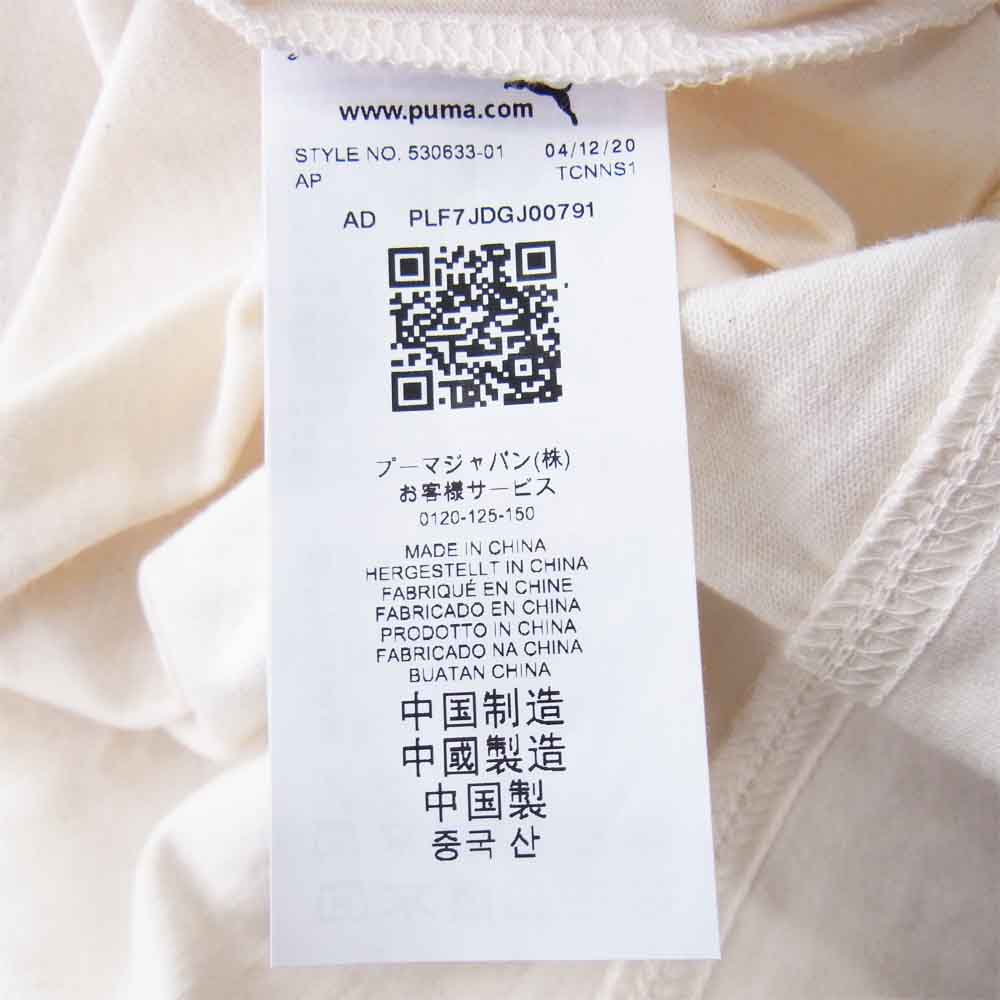 ウィンダンシー 20AW 530633-01 × プーマ PUMA RS X WAS BYE DYE LS TEE 長袖 Ｔシャツ オフホワイト系 XL【新古品】【未使用】【中古】