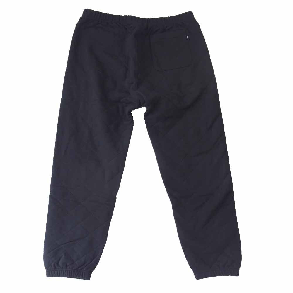 Supreme シュプリーム 18AW Quilted Sweatpant ロゴ 刺繍 キルティング スウェット パンツ ブラック系 M【美品】【中古】