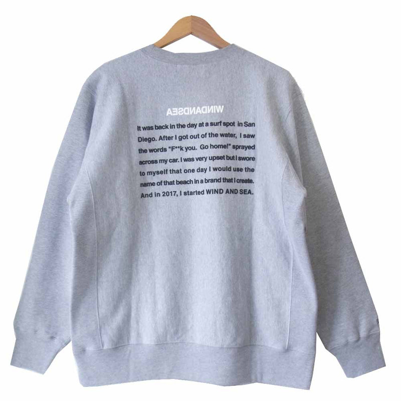 ウィンダンシー WDS-CS-236 CREW NECK クルーネック スウェット グレー系 XL【新古品】【未使用】【中古】