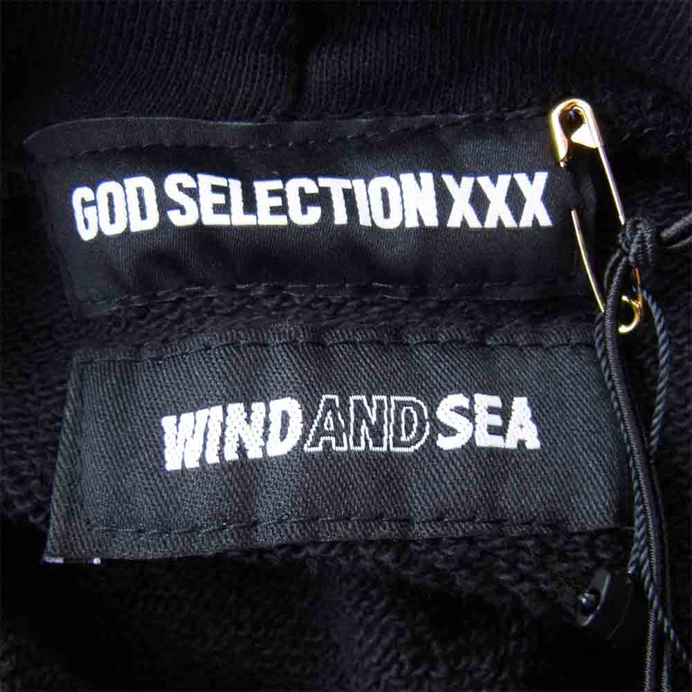 ゴッドセレクション 20SS GX-S20-WSHD-03 × ウィンダンシー WIND AND SEA monogram HOODIE スウェットパーカー ブラック系 XL【新古品】【未使用】【中古】