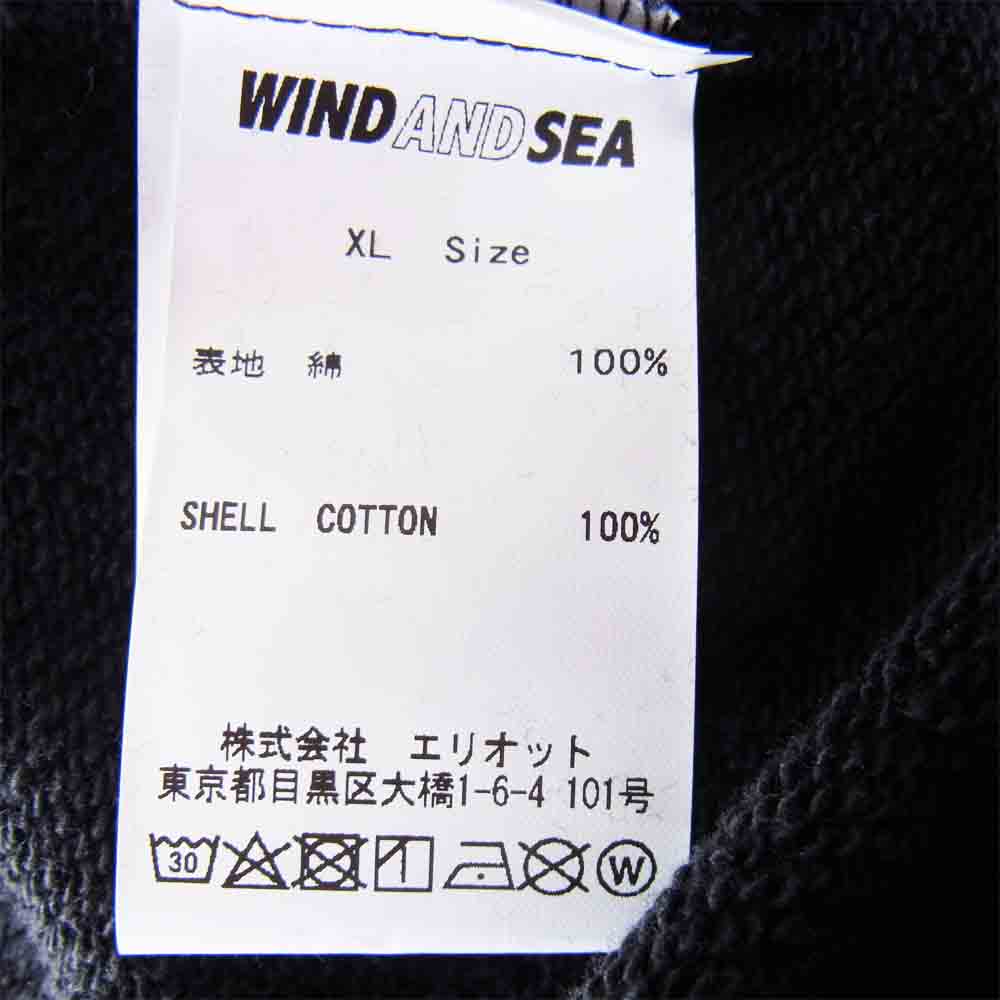ゴッドセレクション 20SS GX-S20-WSHD-03 × ウィンダンシー WIND AND SEA monogram HOODIE スウェットパーカー ブラック系 XL【新古品】【未使用】【中古】