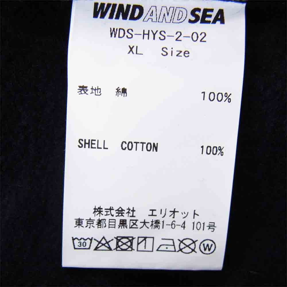 HYSTERIC GLAMOUR ヒステリックグラマー 20AW WDS-HYS-2-02 × ウィンダンシー WIND AND SEA ロゴパッチフーディ プルオーバー パーカー ブラック系 XL【新古品】【未使用】【中古】