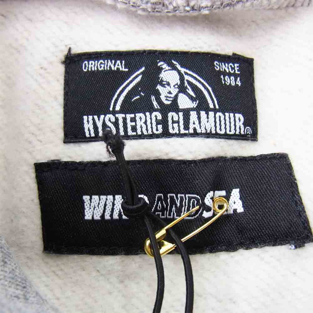 HYSTERIC GLAMOUR ヒステリックグラマー 20AW WDS-HYS-2-02 × ウィンダンシー WIND AND SEA ロゴパッチフーディ プルオーバー パーカー グレー系 XL【新古品】【未使用】【中古】