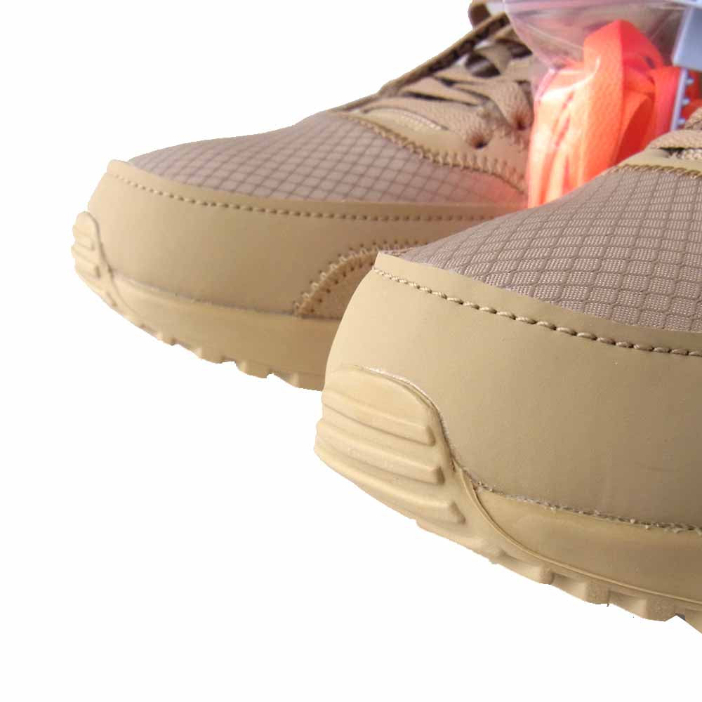 NIKE ナイキ AA7293-200 × OFF-WHITE オフホワイト AIR MAX 90 Desert Ore エアマックス スニーカー ベージュ系 27【極上美品】【中古】