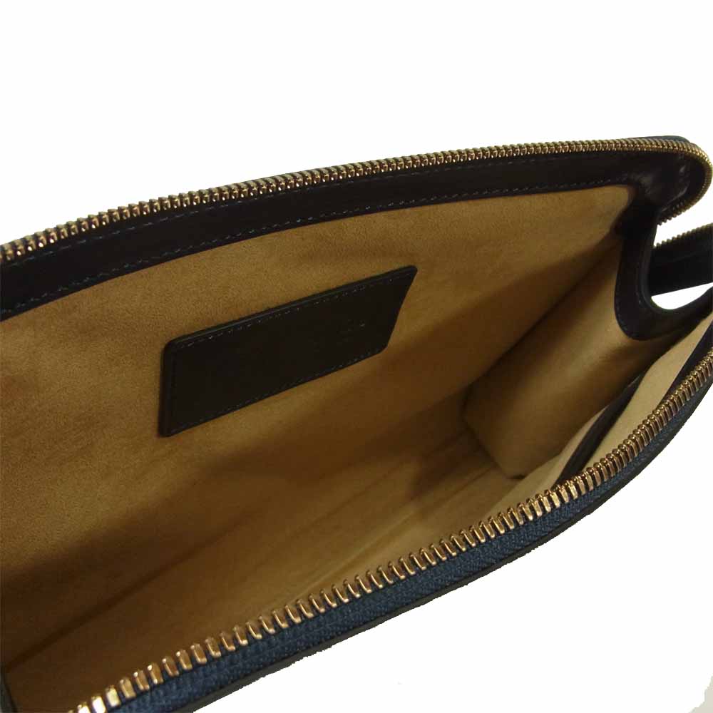 GANZO ガンゾ GUD レザー 牛革 クラッチ バック 日本製 ダークネイビー系【美品】【中古】