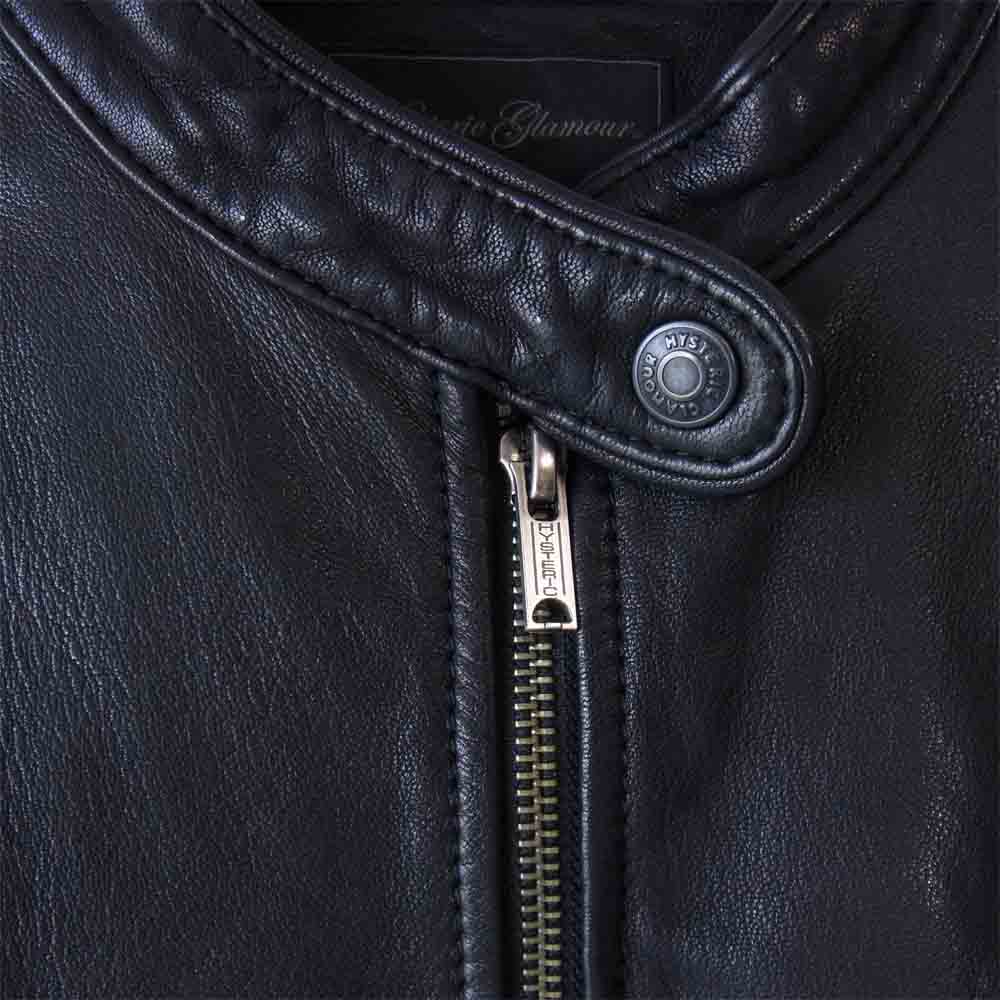 HYSTERIC GLAMOUR ヒステリックグラマー 0123LB03 ゴートスキン レザー ジャケット F レディース ブラック系 F【中古】