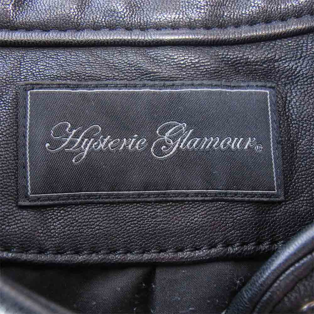 HYSTERIC GLAMOUR ヒステリックグラマー 0123LB03 ゴートスキン レザー ジャケット F レディース ブラック系 F【中古】
