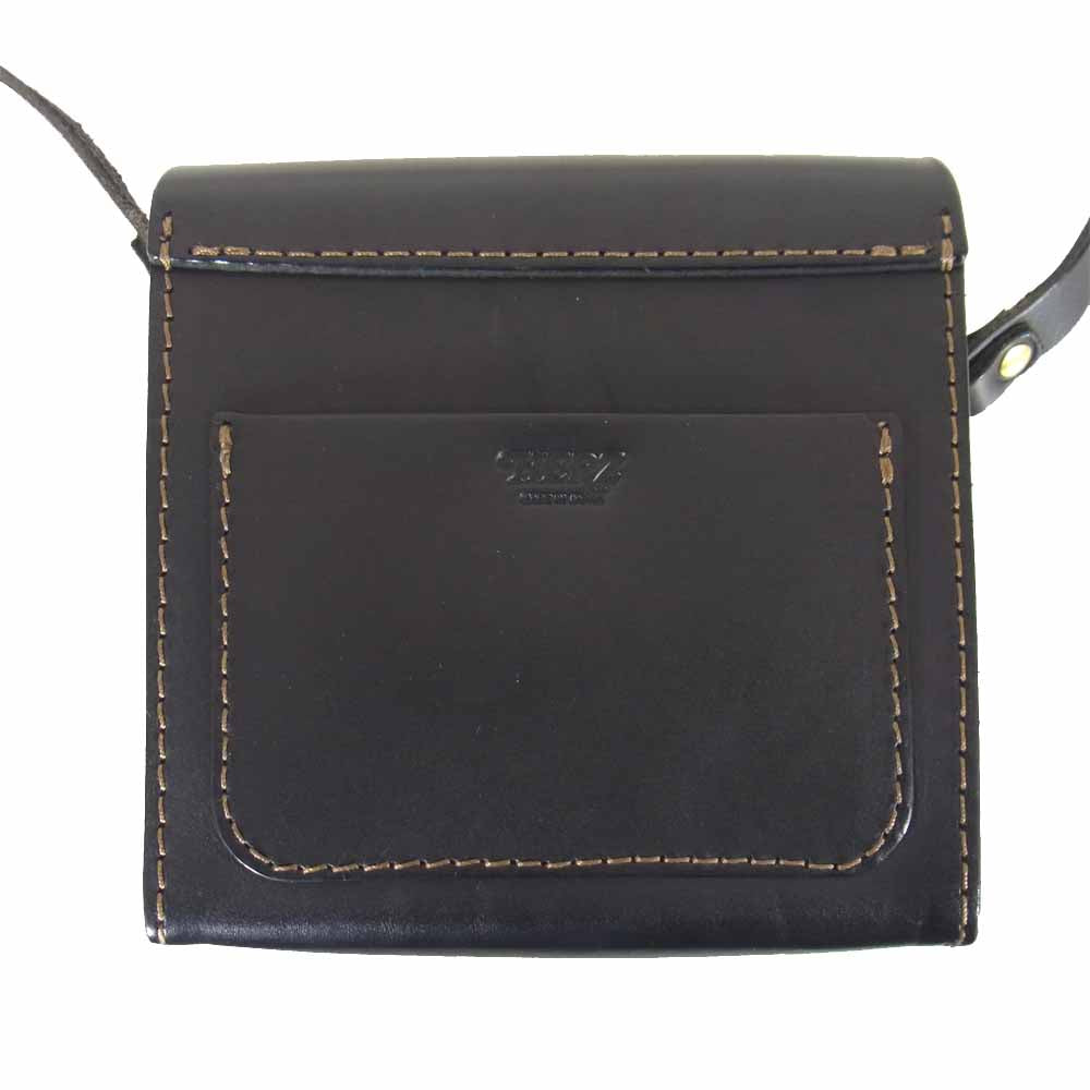 HERZ ヘルツ ミニ レザー ショルダー バッグ ブラック系【美品】【中古】