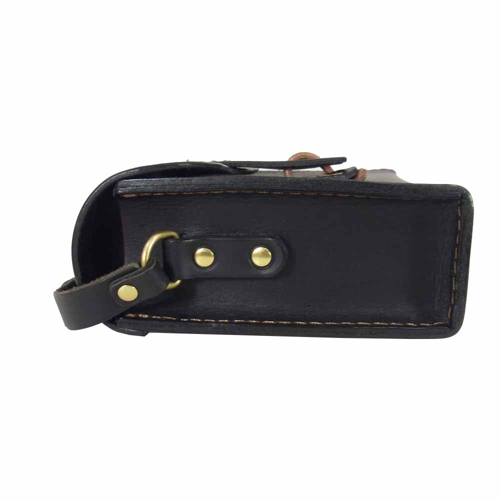 HERZ ヘルツ ミニ レザー ショルダー バッグ ブラック系【美品】【中古