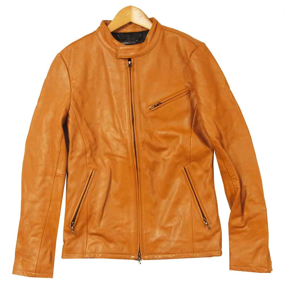 ゴスタールジフーガ gdf13-h24 レザー シングル ライダース ジャケット ブラウン系 46【美品】【中古】