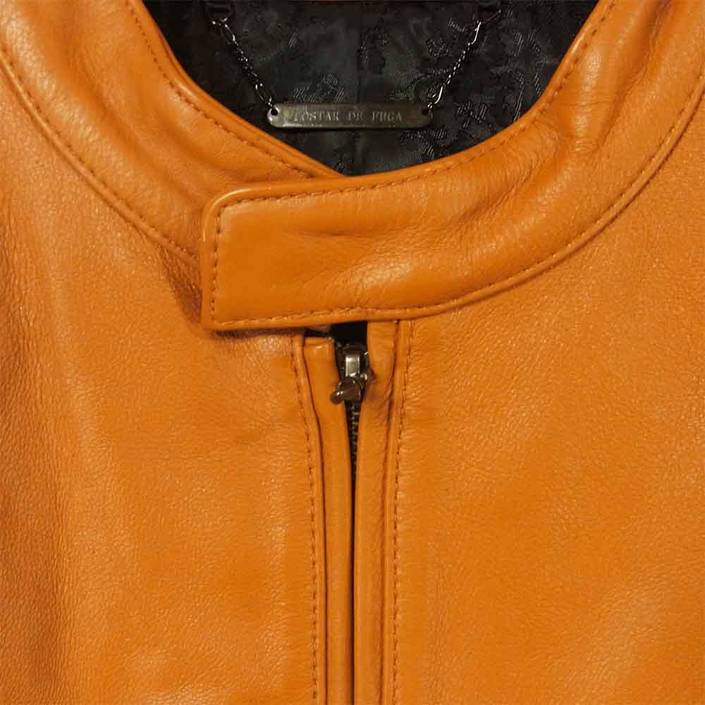 ゴスタールジフーガ gdf13-h24 レザー シングル ライダース ジャケット ブラウン系 46【美品】【中古】