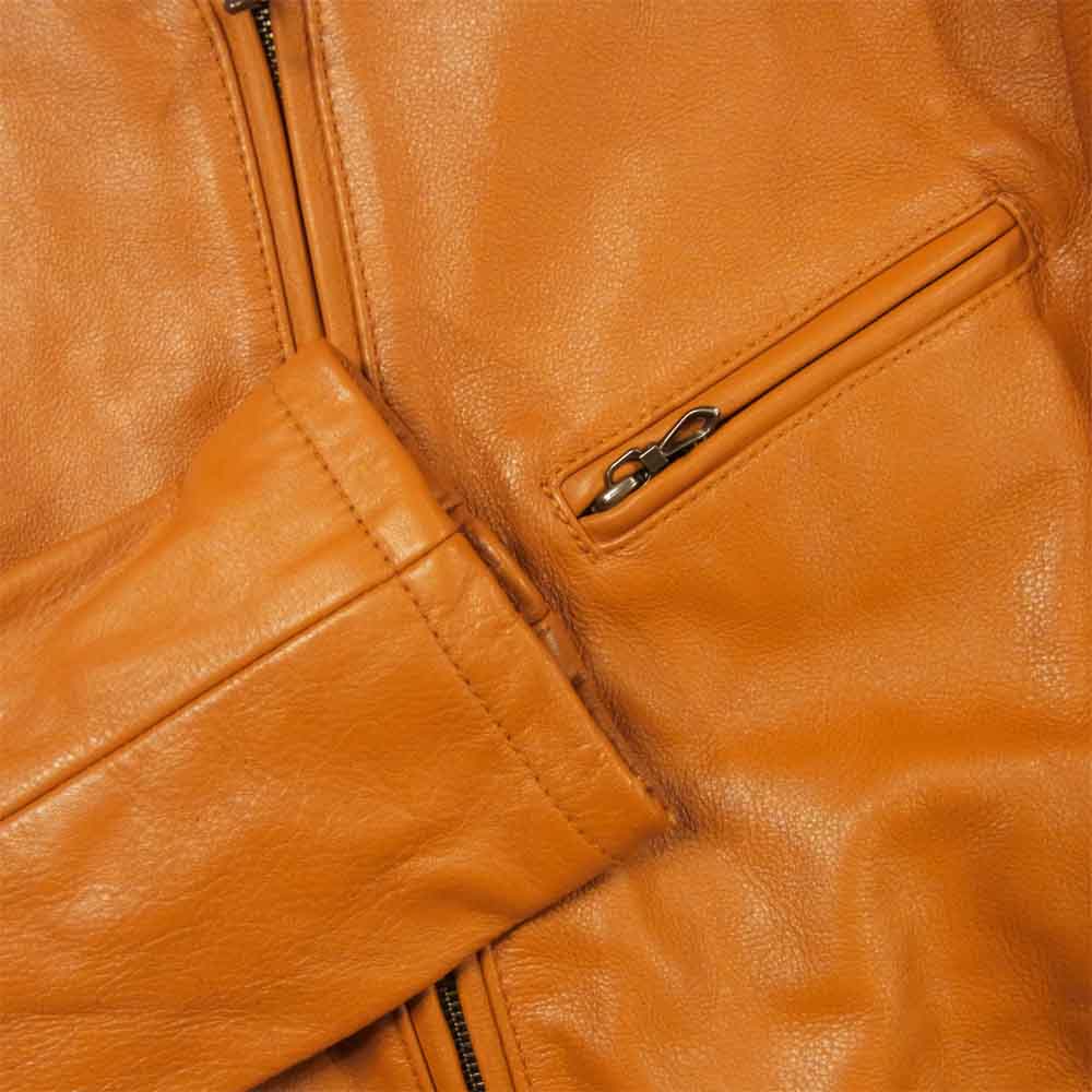 ゴスタールジフーガ gdf13-h24 レザー シングル ライダース ジャケット ブラウン系 46【美品】【中古】