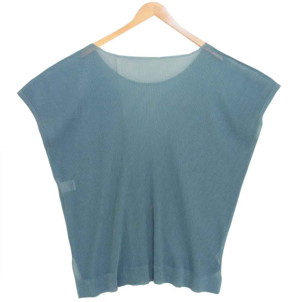 PLEATS PLEASE プリーツプリーズ ISSEY MIYAKE イッセイミヤケ メッシュ ビッグ シルエット カットソー ライトブルー系 3【美品】【中古】