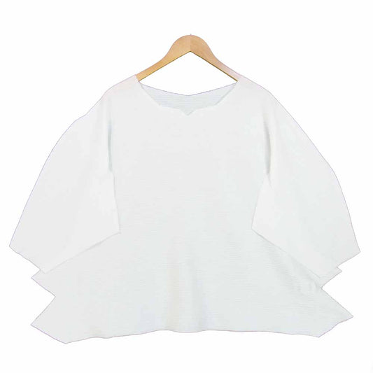 ISSEY MIYAKE イッセイミヤケ me A-POC INSIDE 横プリーツ カットソー ホワイト系 表記無し【中古】