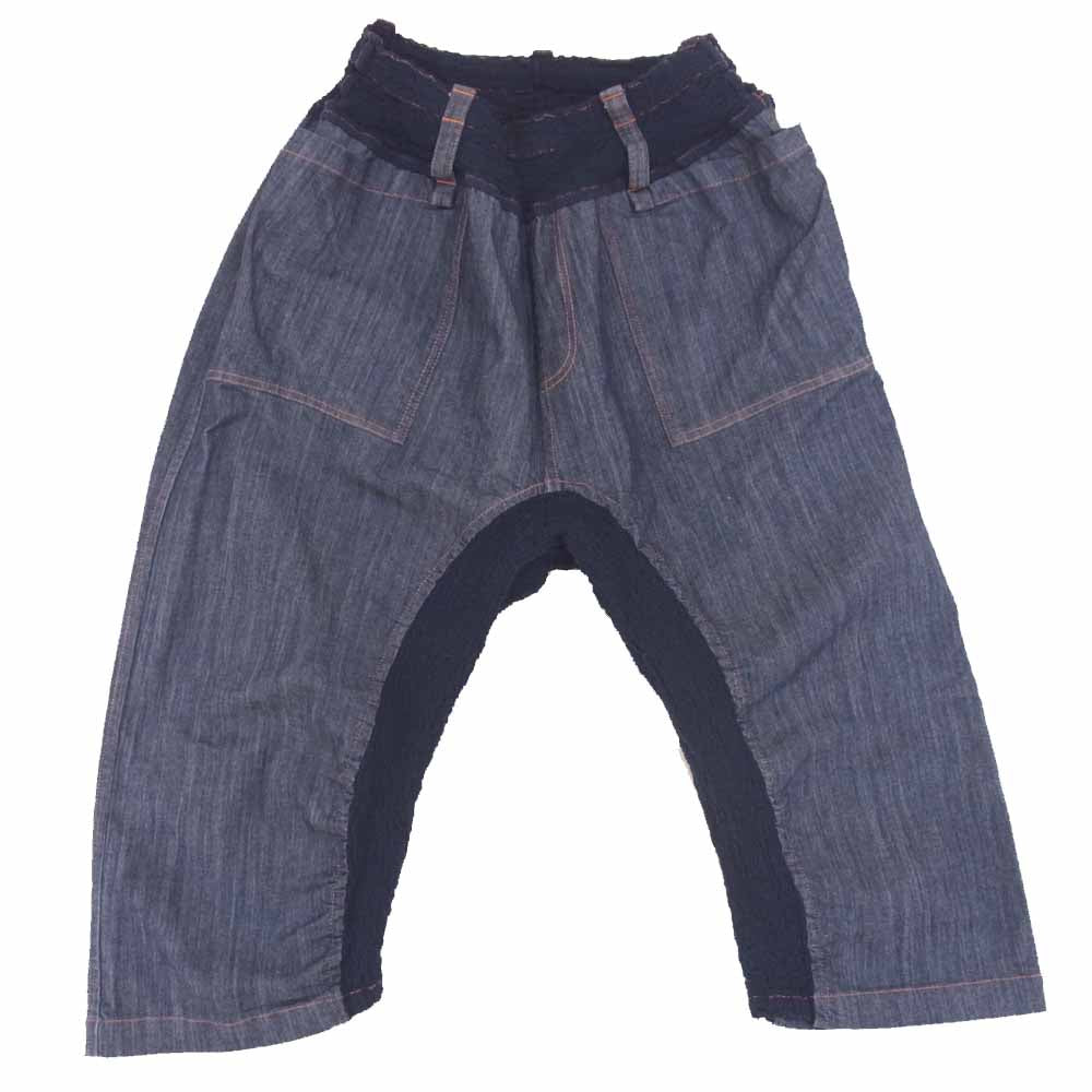 ISSEY MIYAKE イッセイミヤケ me 切替 デニム パンツ 日本製 ウエストゴム インディゴブルー系 表記無し【美品】【中古】