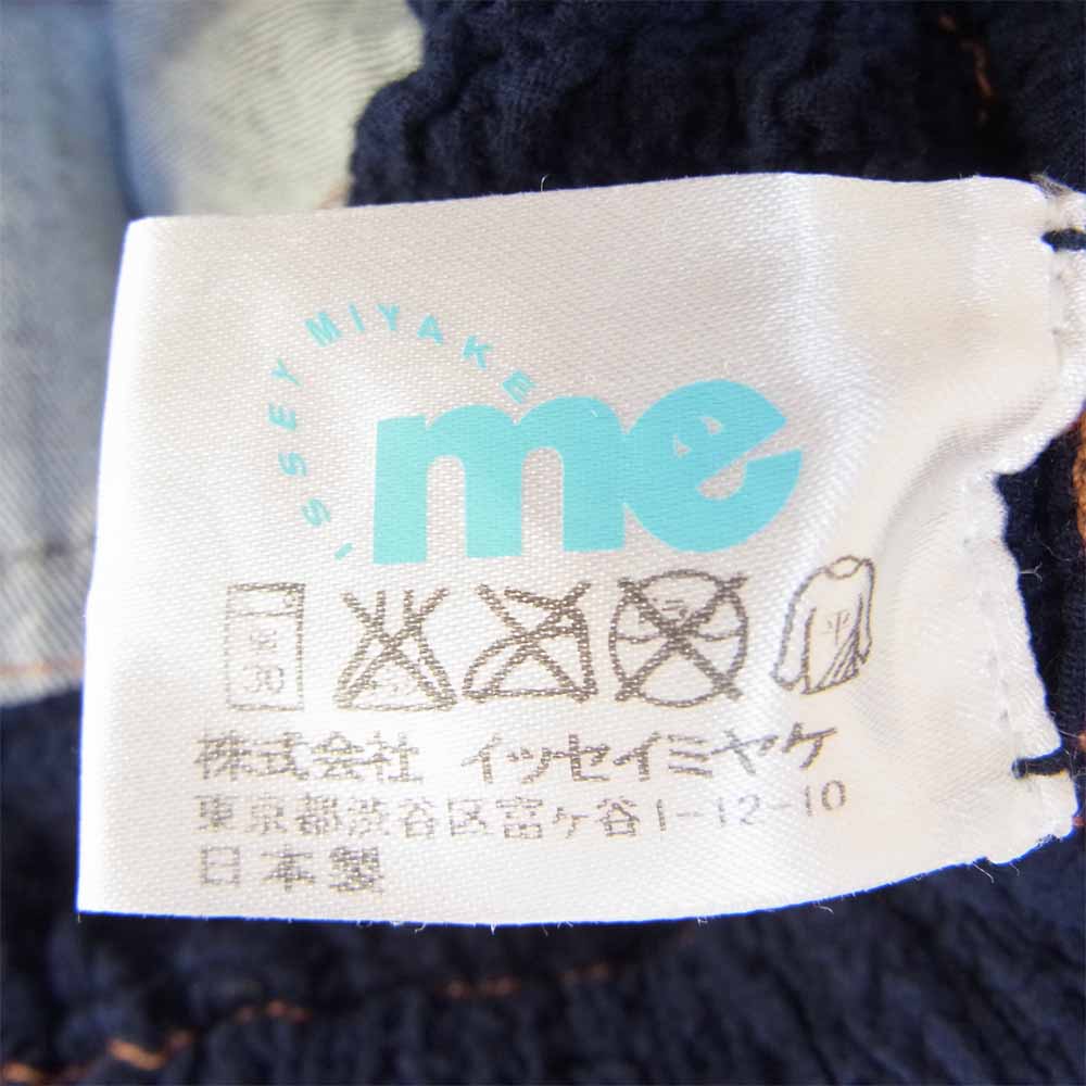 ISSEY MIYAKE イッセイミヤケ me 切替 デニム パンツ 日本製 ウエストゴム インディゴブルー系 表記無し【美品】【中古】