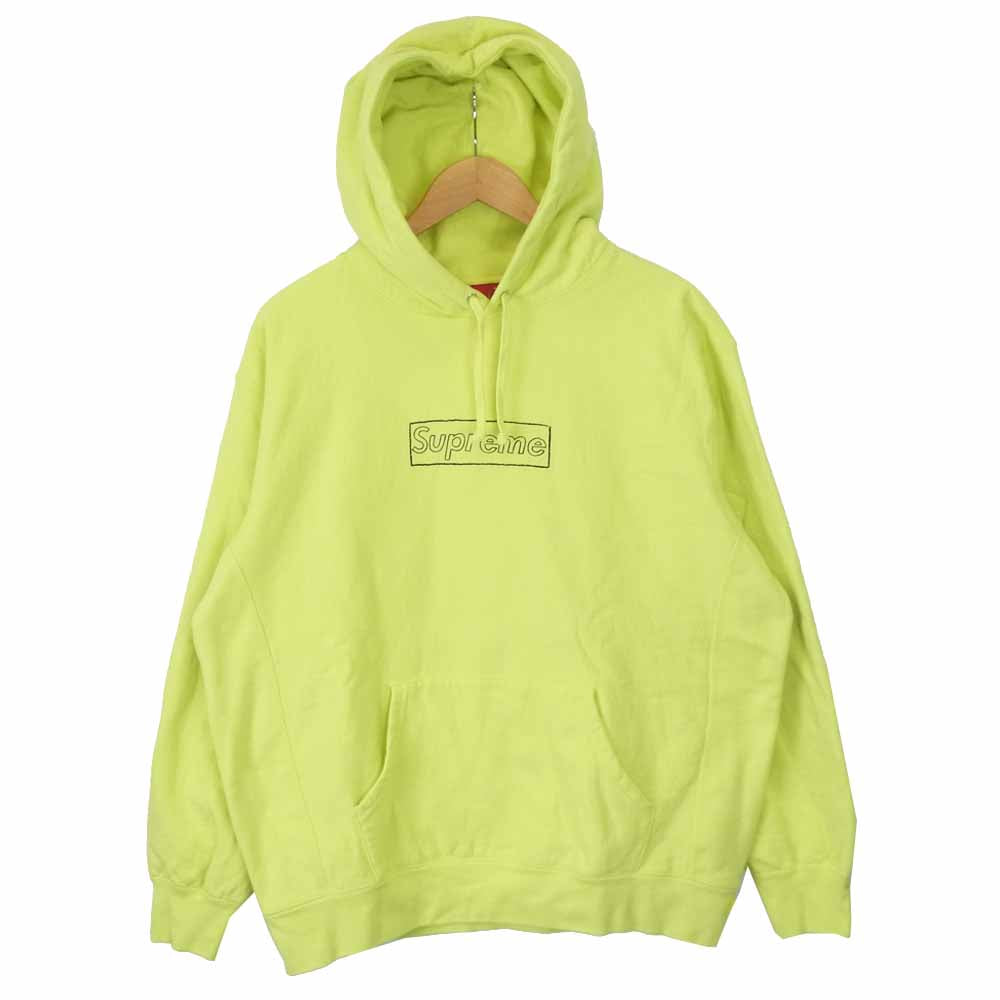 Supreme シュプリーム 21SS KAWS Chalk Logo Hooded Sweatshirt パーカー イエロー系 M【中古】