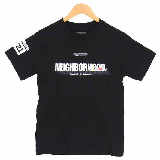 NEIGHBORHOOD ネイバーフッド NHBT-1/C-TEE.SS × BT21 ロゴ プリント Tシャツ ブラック系 S【新古品】【未使用】【中古】