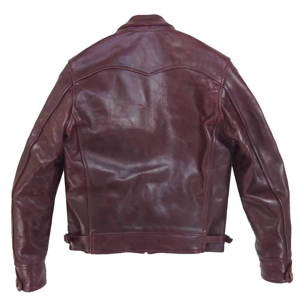 AERO LEATHER エアロレザー HIGHWAYMAN ハイウェイマン ホースハイド レザー ライダース ジャケット 赤茶系 34【中古】