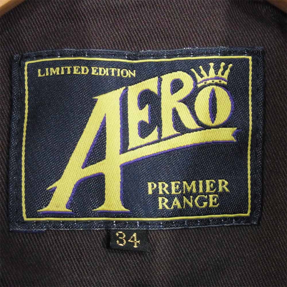 AERO LEATHER エアロレザー HIGHWAYMAN ハイウェイマン ホースハイド レザー ライダース ジャケット 赤茶系 34【中古】