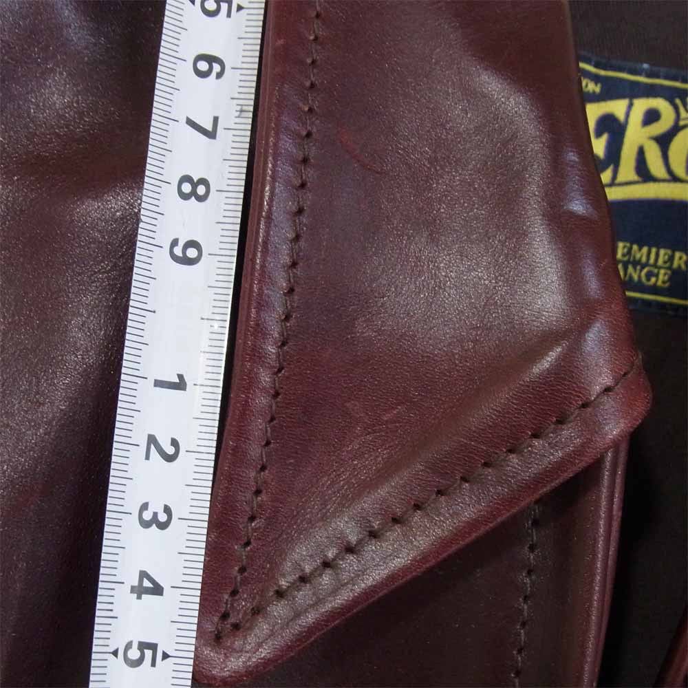 AERO LEATHER エアロレザー HIGHWAYMAN ハイウェイマン ホースハイド レザー ライダース ジャケット 赤茶系 34【中古】