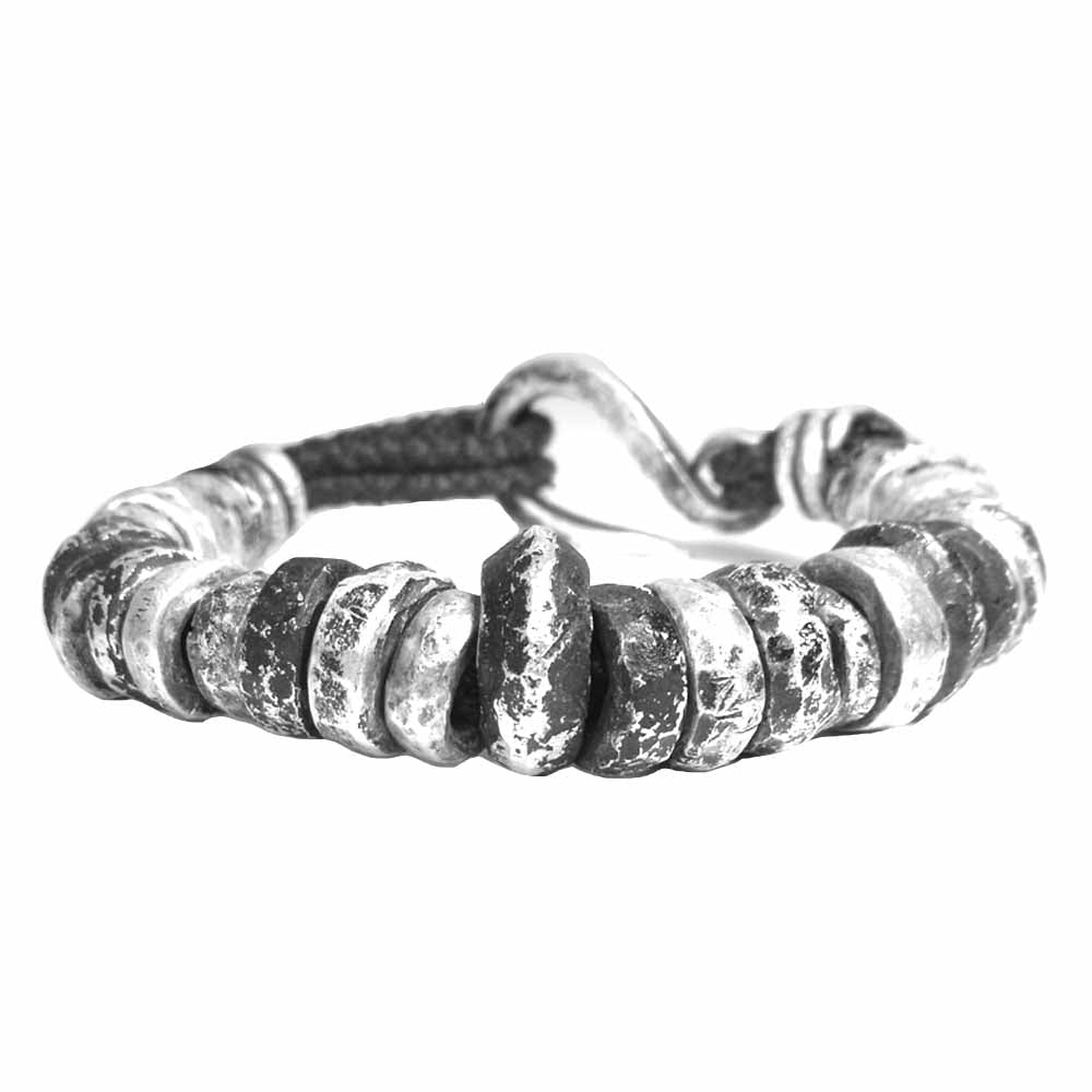 バックラッシュ J-474-26 JUNUEZONO ジュンウエゾノ Beads Brace 純銀 ビーズ ブレスレット シルバー系【美品】【中古】