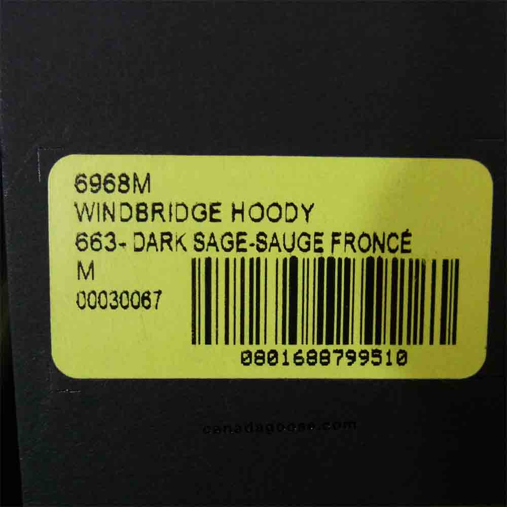 CANADA GOOSE カナダグース 6968M 国内正規品 WINDBRIDGE HOODY ウィンドブリッジ フーディ ジャケット カーキ系 M/M【新古品】【未使用】【中古】