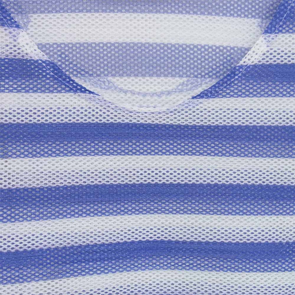 PLEATS PLEASE プリーツプリーズ ISSEY MIYAKE イッセイミヤケ 横プリーツ メッシュ Aライン ノースリーブ 白青系 3【美品】【中古】