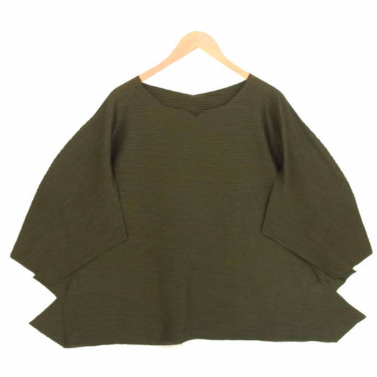 ISSEY MIYAKE イッセイミヤケ me A-POC INSIDE 横プリーツ カットソー モスグリーン系 表記なし【美品】【中古】
