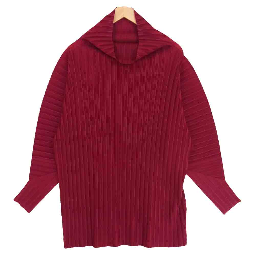 PLEATS PLEASE プリーツプリーズ ISSEY MIYAKE イッセイミヤケ ドルマンスリーブ ビックシルエット ワンピース ワインレッド系 3【中古】