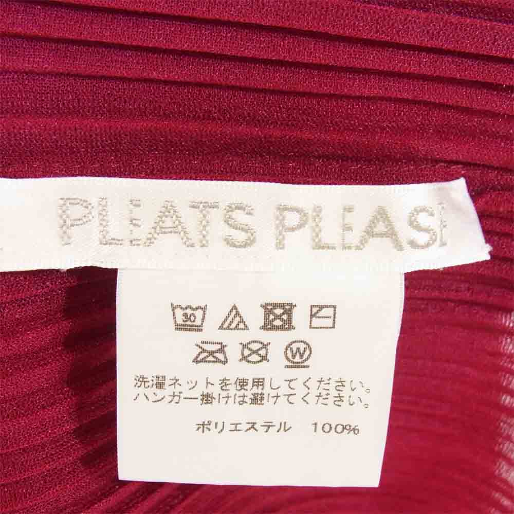 PLEATS PLEASE プリーツプリーズ ISSEY MIYAKE イッセイミヤケ ドルマンスリーブ ビックシルエット ワンピース ワインレッド系 3【中古】