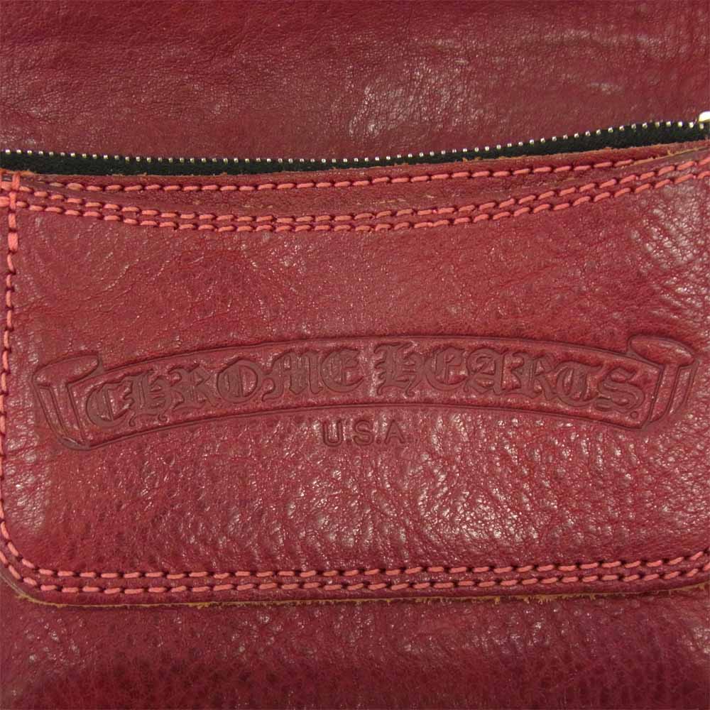 CHROME HEARTS クロムハーツ（原本無） 2ZIP 2ジップ レザー ウォレット ワインレッド系【中古】