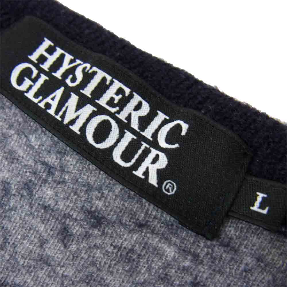 HYSTERIC GLAMOUR ヒステリックグラマー 0243CS05 前V カレッジ プリント スウェット ネイビー系 L【中古】