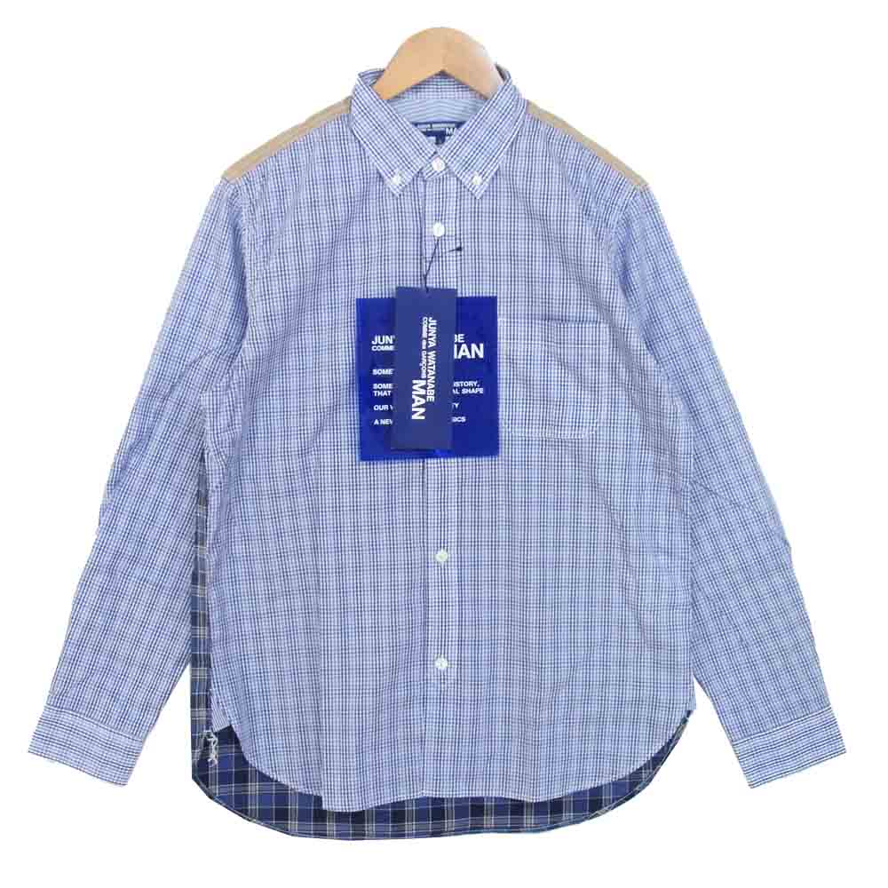 JUNYA WATANABE COMME des GARCONS MAN ジュンヤワタナベコムデギャルソンマン WF-B016 20AD 綿チェック 起毛 ブルー系 S【新古品】【未使用】【中古】